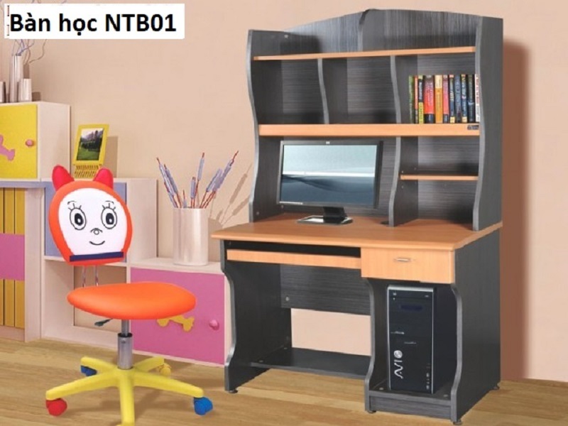 Bàn học liền giá sách NTB01
