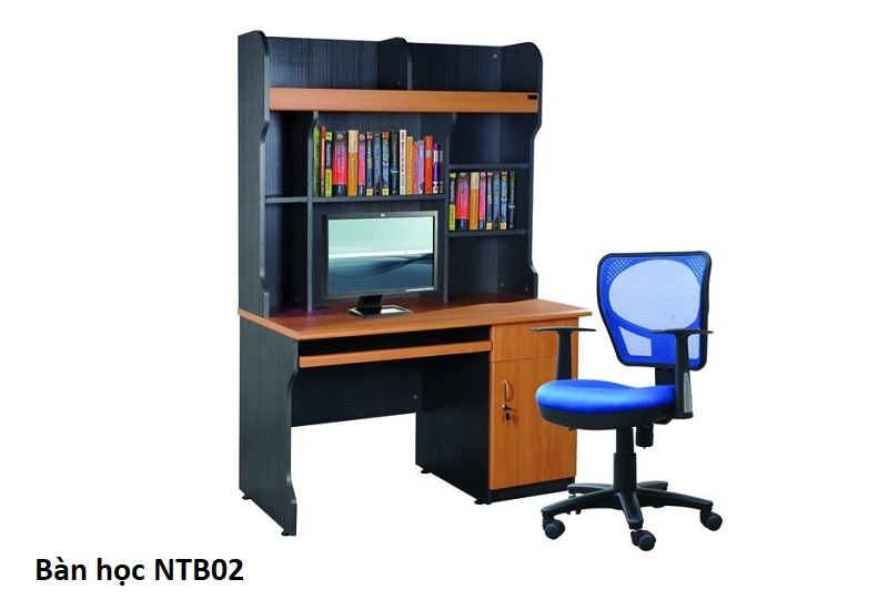 Bàn học liền giá sách NTB02