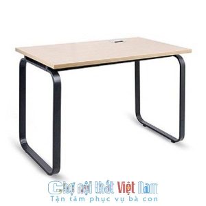 bàn làm việc chân sắt mặt gỗ