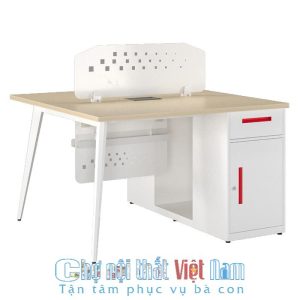 Bàn làm việc chân sắt có hộc