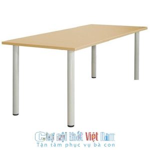 bàn làm việc chân sắt mặt gỗ