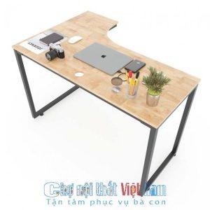 Bàn học liền giá sách chữ L
